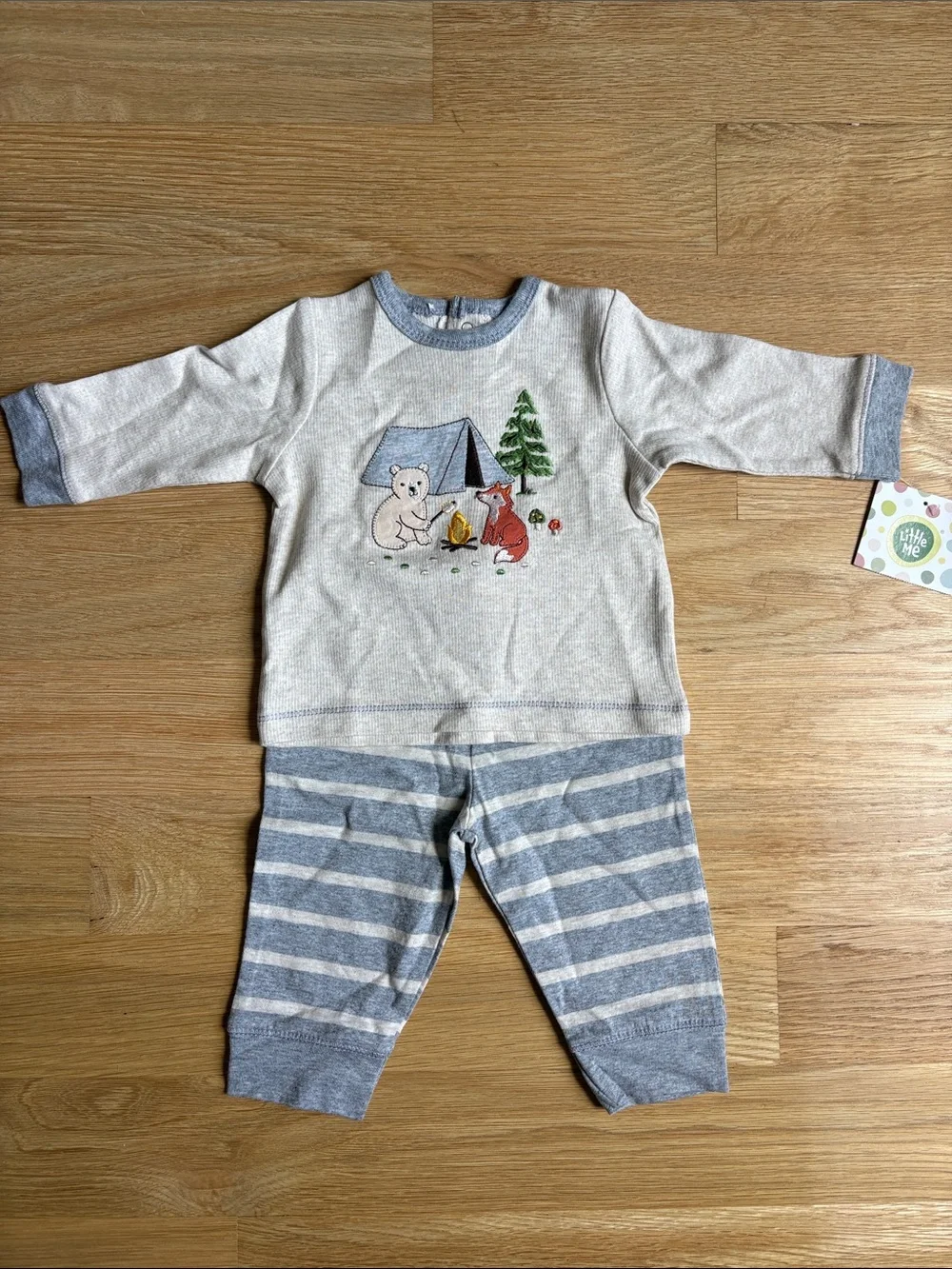 LITTLE ME | Cream & Gray Camping Animal Set